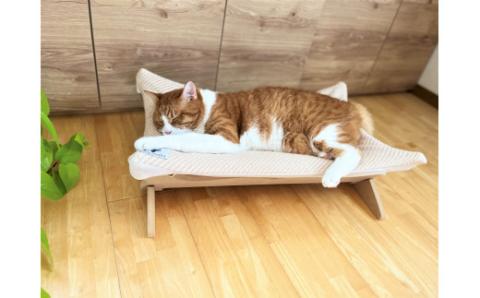 【オーガニックコットンカバー付き】リアルダウン入りプレミアムハンモック 1年中使いやすい ペットベッド 羽毛クッション カバー ２枚入り H162-036