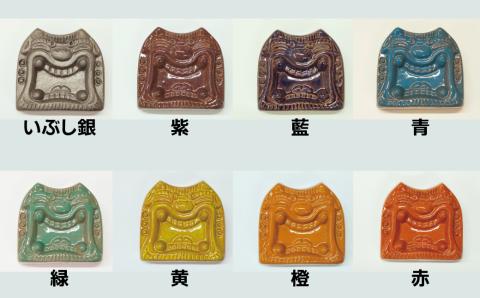 【家の守り神】鬼瓦ペーパーウェイト 8個セット（睨み顔の鬼瓦 小サイズ）　H104-036