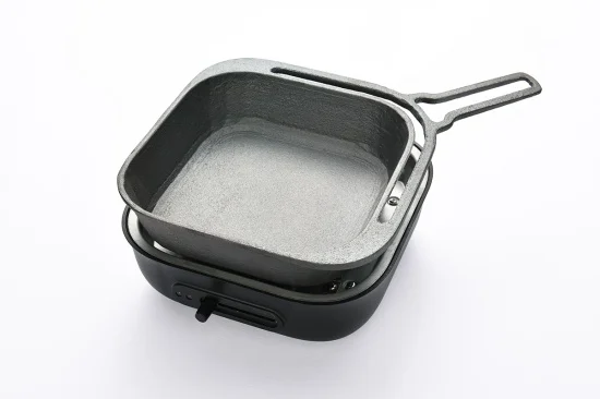 〈カンブリア宮殿で紹介されました！〉 おもいのフライパン スクエア 電気卓上コンロ 深型セット ドウシシャVer. 【目指したのは いつでも変わらない極上の焼き加減】 H051-231