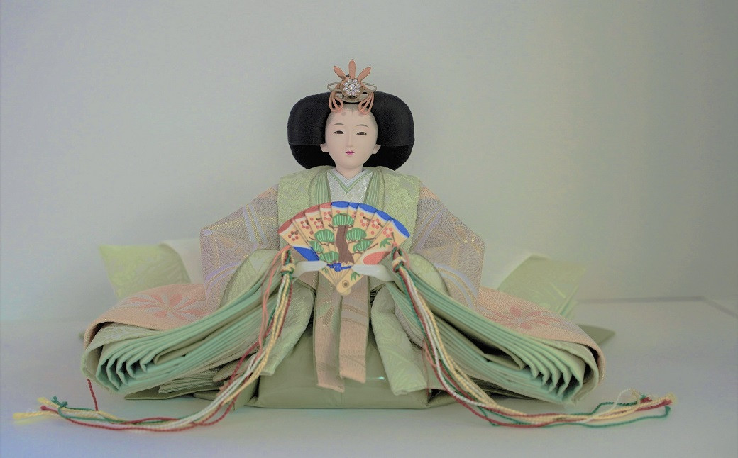 【飾り台セット“有明”】人形作り40年 “平安天鳳”作 京都西陣袋帯 桂 瑠璃色 手作り ひな祭り 木製 今どき かわいい おしゃれ モダン H067-143
