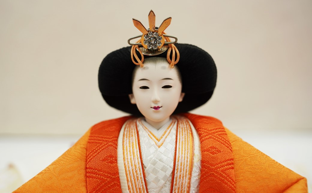 【収納飾りセット“山科”】人形作り40年 “平安天鳳”作 丹後ちりめん 人参草木染め 手作り ひな祭り 木製 今どき かわいい おしゃれ モダン 碧南 にんじん 人参 H067-153