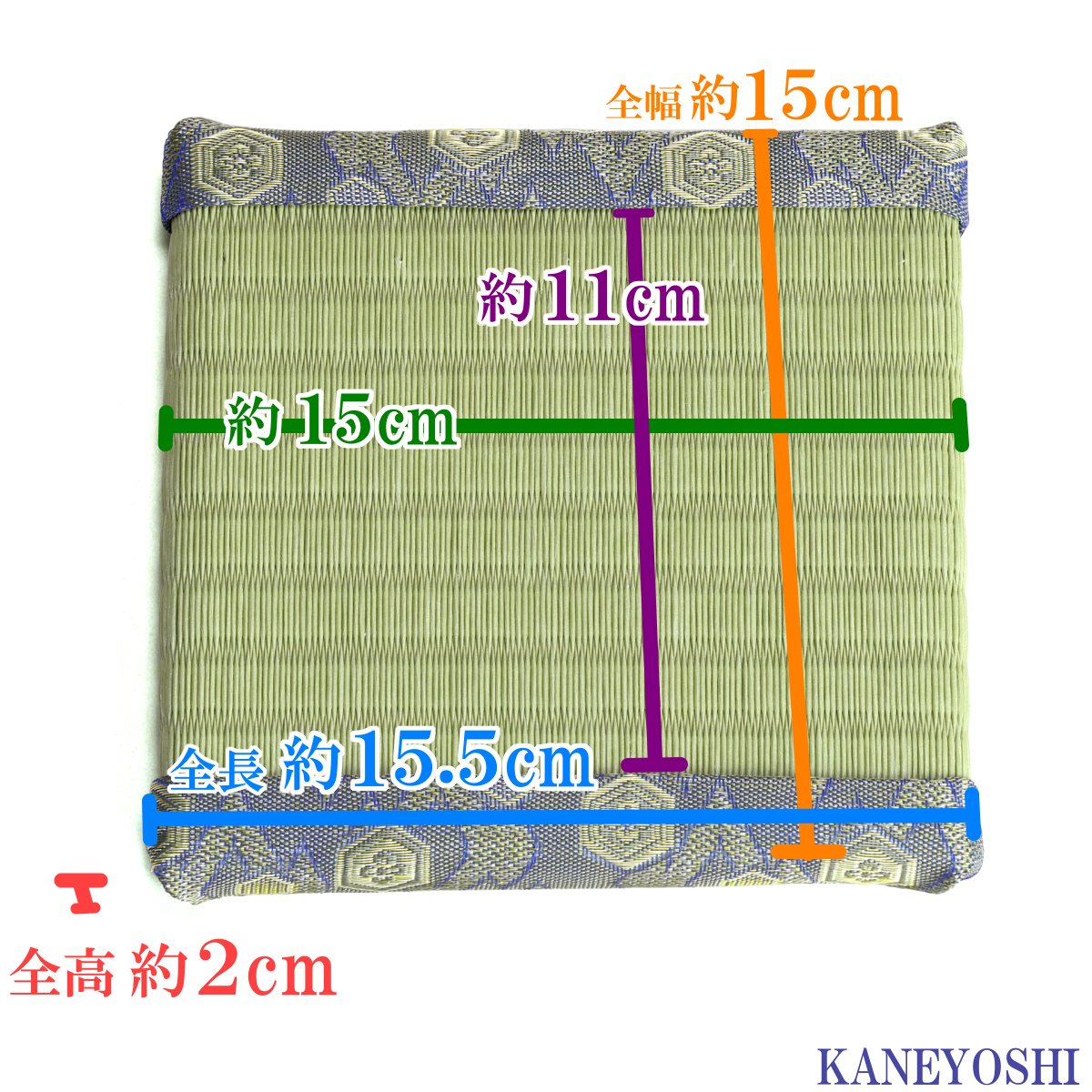ミニたたみ（正角小） 畳 小型 花台 展示用畳 正方形 おしゃれ 正角 小 置物 小畳 いぐさ風 ミニ畳 置き イ草 H100-100