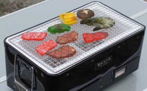 バーベキューコンロ鉄板(黒)　H023-050