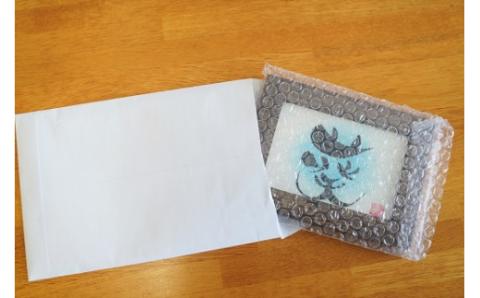 【サイズ小】【世界にたったひとつの贈り物シリーズ】 筆文字 名前カード（額付き）　H144-011