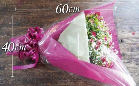 【上品な美しさ】マーブル模様のミニバラとカスミソウの花束 H092-057