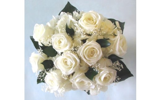 【日付指定可能】 プリザーブドフラワーローズ１０輪 プリザーブドフラワーアレンジメント ホワイト 薔薇 バラ ギフト プレゼント ラッピング 産地直送 インテリア お花 フラワー H193-026