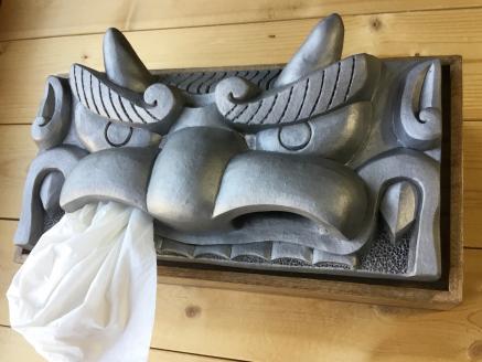 鬼瓦ティッシュケース　２個セット（笑顔、睨み顔）　H104-027