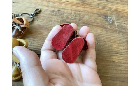 【5種より選べるツートンカラー】本革ミニチュアブーツキーホルダー ブーツ 革靴 キーホルダー 小物 レザー 牛革 革 日本製 ハンドメイド  H179-002