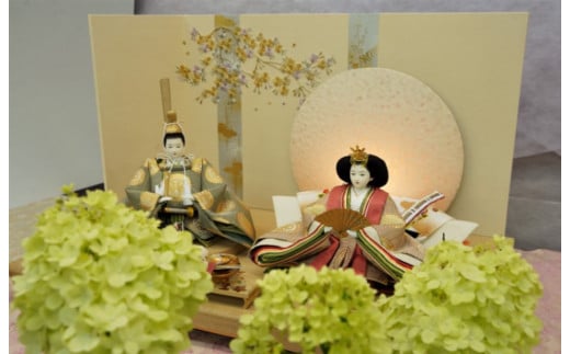 【飾り台セット“正倉院”】人形作り40年 “平安天鳳”作 京都西陣織 正倉院 花橘 鳳凰 手作り ひな祭り 木製 今どき かわいい おしゃれ モダン H067-155