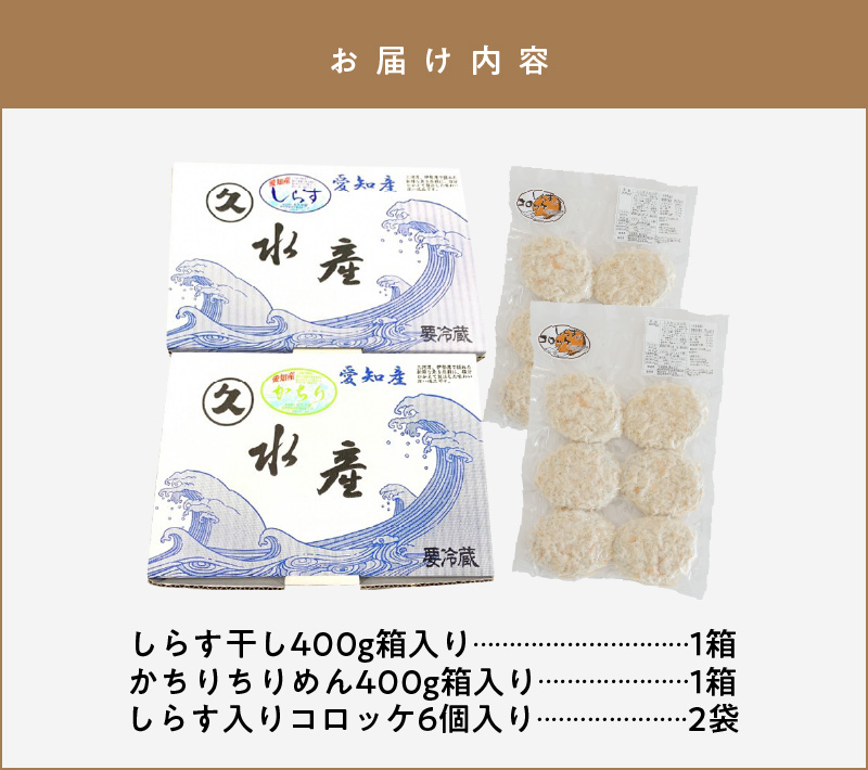 【12月24日受付分まで年内発送】【福箱★2026】 丸久水産 人気詰め合わせセット しらす干し かちりちりめん しらす入りコロッケ H018-052