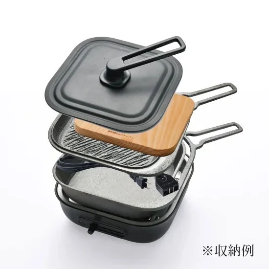 〈カンブリア宮殿で紹介されました！〉 おもいのフライパン スクエア 電気卓上コンロフル セット ドウシシャVer. 【目指したのは いつでも変わらない極上の焼き加減】 H051-230