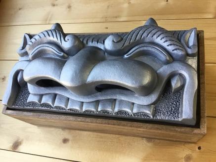 鬼瓦ティッシュケース（笑顔の鬼瓦）　H104-025