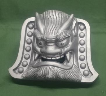 伝統工芸士の鬼師が作る守護鬼瓦シリーズ 疫病退散 守護鬼面 4寸(12cm)　H064-022