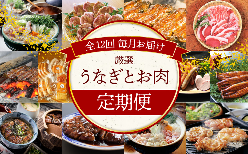 【全12回】厳選！うなぎとお肉の定期便(毎月お届け）H028-076