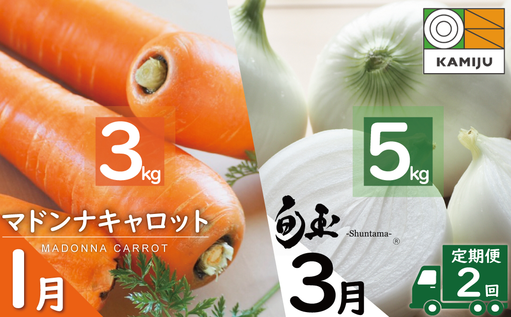 〈フジテレビ『どっちのふるさと？』で紹介されました！〉にんじん 新玉ねぎ 定期便 2回　旬の美味しい季節にお届け マドンナキャロット 旬玉 人参 ニンジン 旬玉 玉ねぎ たまねぎ 野菜 やさい 国産 碧南市 健康 食品ロス削減 甘い 先行予約 旬 特産 高評価 高リピート 人気　H105-130