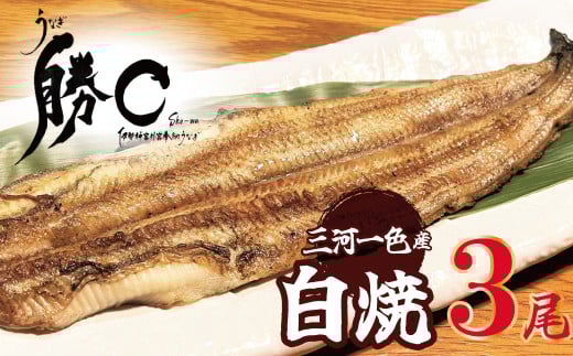 【備長炭で焼く“いい焦がし”】三河一色産うなぎの白焼 ３尾 鰻 ウナギ 白焼き 国産 備長炭 土用 丑の日 冷凍 三河一色産 H189-012