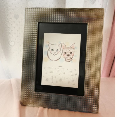 ペット似顔絵ー2匹ー