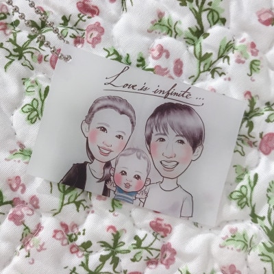 ファミリー似顔絵ー3人ー