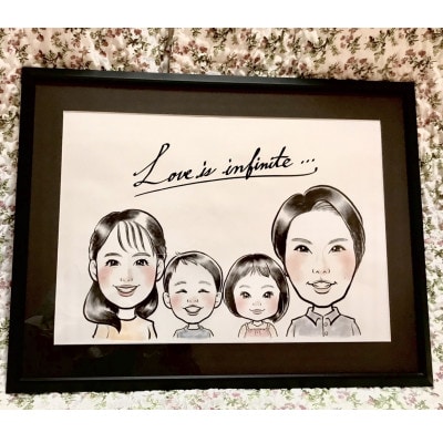 ファミリー似顔絵ー4人ー