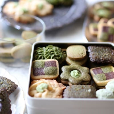 全部抹茶のクッキー缶