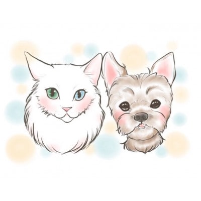 ペット似顔絵ー2匹ー
