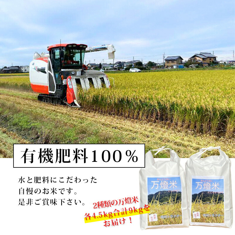 ＜万燈米＞食べくらべセット【こしひかり4.5kg＋にじのきらめき4.5kg】・I030-25