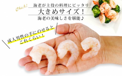 【定期便】えび 背わた処理済　大粒むきえび　1.15kg（約50～80尾）6回（隔月　1年間）・K226-60 海老 海鮮 食品  下処理済 冷凍 冷凍エビ エビフライ むきエビ お弁当 弁当用 八宝菜 中華飯 エビマヨ 等に