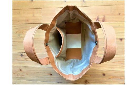 帆布トートバッグ(キャメル)・H022-24