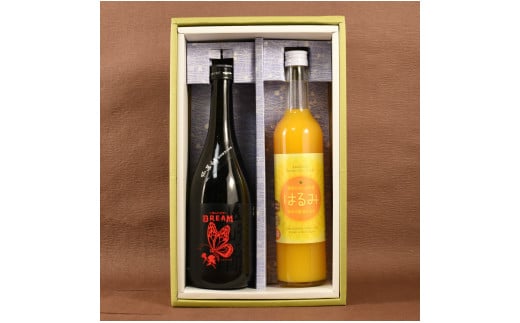 山崎醸　純米大吟醸原酒「DREAM]＆みかんのお酒「はるみ」・Y049-15-1