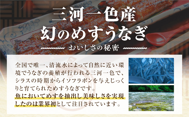 三河一色産　幻のめすうなぎ艶鰻　蒲焼3尾・T117