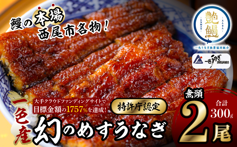 一色産めすうなぎ無頭長蒲焼2尾（300g）・I059-19-1