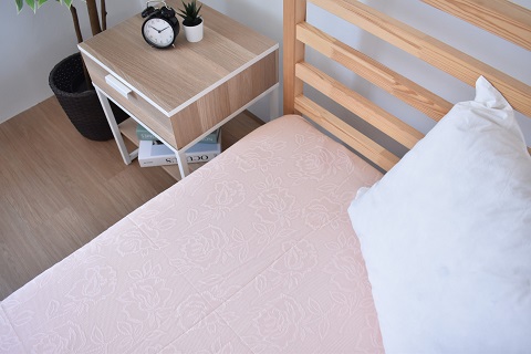 ジャガード織り フラットシーツ 同色２枚組み_ピンク【G0387】 ピンク