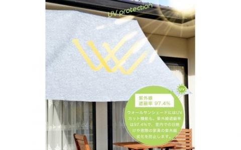 蒲郡産 日よけシェード 幅190×丈180cm 1枚 UVカット 断熱 撥水加工 蒲郡産ジャガード織生地_グレー【G0310】 グレー 幅190×丈180cm