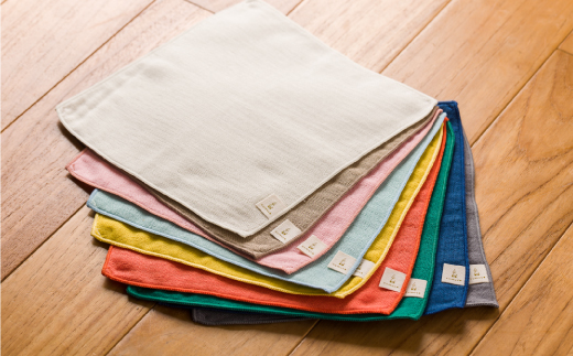 cumuco（クムコ）6重織ガーゼ ハンカチ Mサイズ　5枚セット_みどり【G0491】 みどり M