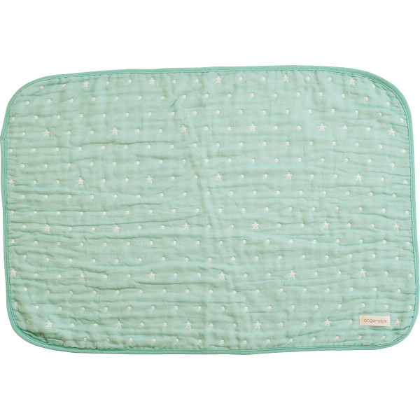 アンジェロラックス　６重ガーゼ スタイ＆ガーゼケットＳセット_袋入：ミントブルー【G0622】_1665665 袋入：ミントブルー