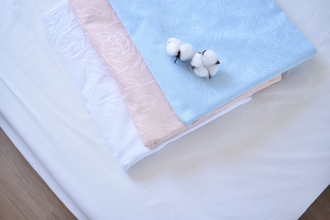 ジャガード織り フラットシーツ 同色２枚組み_ピンク【G0387】 ピンク