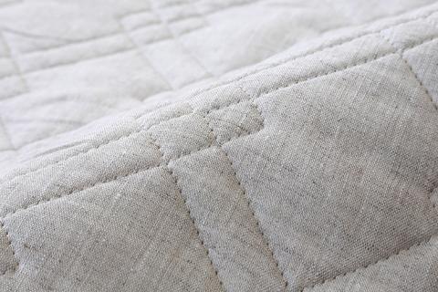 【涼しくてぐっすり！】リネンガーゼ綿わた敷パッド（亜麻色）ダブルサイズ_【G0459】