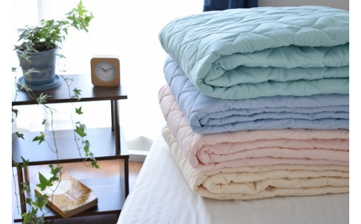 和晒し　ダブルガーゼ敷パット　セミダブルサイズ_ピンク【G0207】 ピンク セミダブル