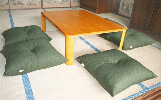 5枚組座布団　和かすり _グリーン【G0272】 グリーン