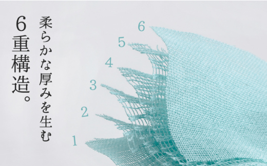 cumuco（クムコ）6重織ガーゼ ハンカチ Mサイズ　5枚セット_すみ【G0491】 すみ M