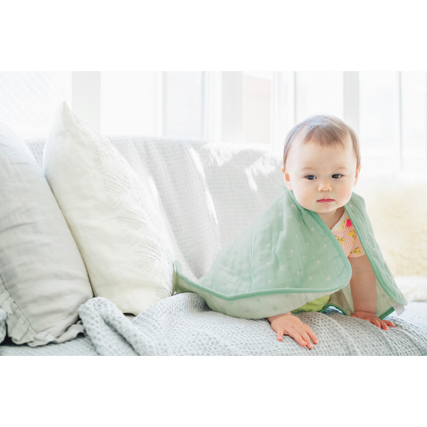 アンジェロラックス　６重ガーゼ スタイ＆ガーゼケットＳセット_袋入：ミントブルー【G0622】_1665665 袋入：ミントブルー