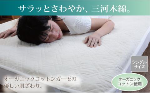 【自然派志向の方にオススメ！】オーガニックい草染め綿わた敷パッド　シングルサイズ_【G0450】
