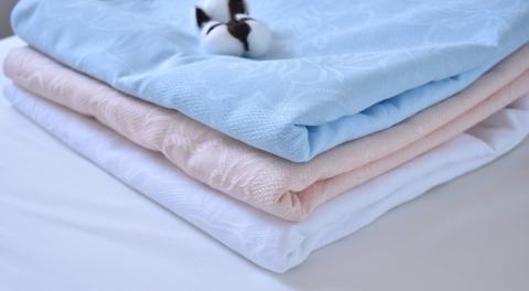 ジャガード織り フラットシーツ 同色２枚組み_ピンク【G0387】 ピンク