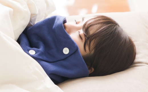 cumuco（クムコ）８重織ガーゼ ネックウォーマー(ボタン付き)_あいいろ【G0437】 あいいろ