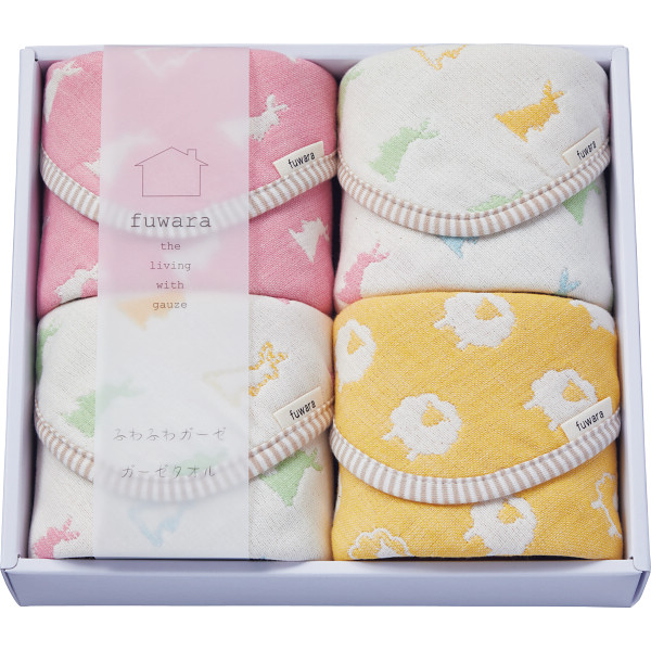 ふわら　六重織タオルハンカチ４枚セット_化粧箱入【G0612】_1633218 化粧箱入