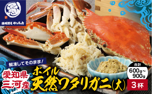 【愛知県三河産】ボイル天然ワタリガニ 大　3杯_【G0654】