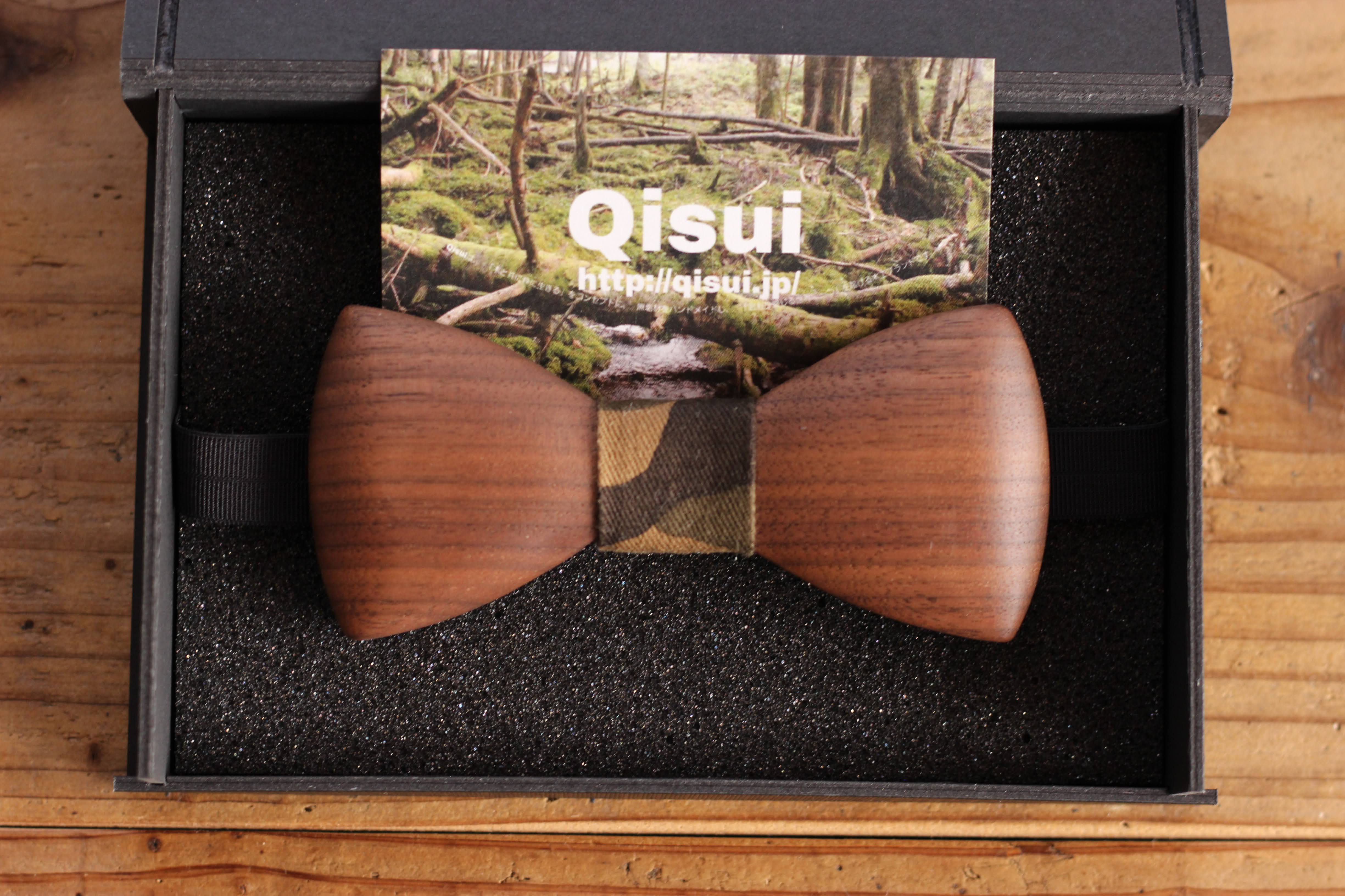 【一点物：ハンドメイド】オリジナル木製蝶ネクタイ（ウォールナット） ｜ パーティ イベント 入園式 卒園式 蝶ネクタイ ネクタイ メンズ 日本製 木製 新郎 蝶タイ お色直し 披露宴 お祝い 記念日 記念撮影 ファッション おしゃれ 小物