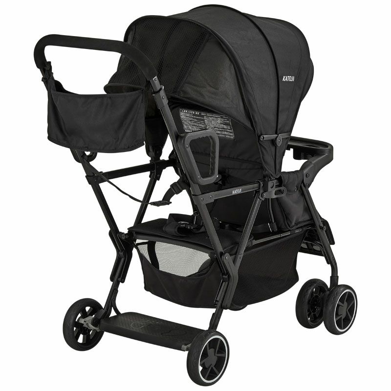 ベビーカー 二人でゴー（ブラック）｜カトージ KATOJI ブランド 子育て お出かけ 2人乗り 二人乗り お散歩 子ども 子供 旅行 キッズ 兄弟 姉妹 コンパクト スタイリッシュ おしゃれ 赤ちゃん ベビー ベビーカー 2人でゴー