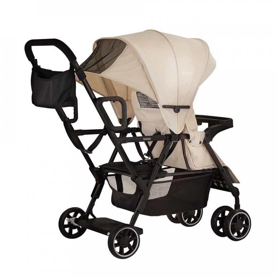 ベビーカー 二人でゴー（ベージュ）｜カトージ KATOJI ブランド 子育て お出かけ 2人乗り 二人乗り お散歩 子ども 子供 旅行 キッズ 兄弟 姉妹 コンパクト スタイリッシュ おしゃれ 赤ちゃん ベビー ベビーカー 2人でゴー