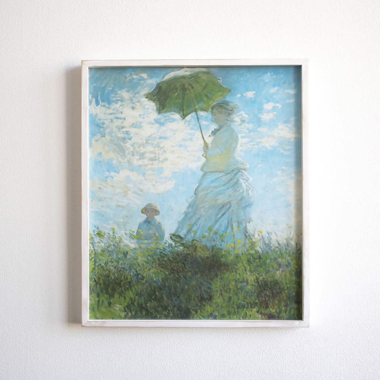 クロード・モネ「散歩、日傘をさす女」木製フレーム｜絵画 インテリア アート 葛飾北斎 富嶽三十六景 神奈川県沖 壁掛け スタンド フィルム 光に透けるアート 複製画 MOSHA-PRO MOSHA-COLLE